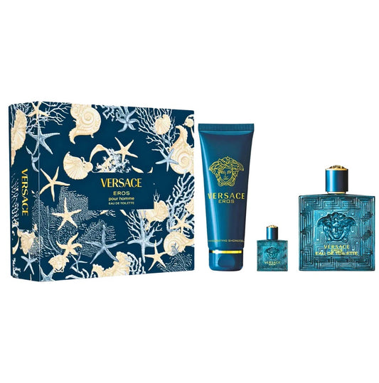 SET VERSACE EROS EDT POUR HOMME EDT 100ML, MINI EDT 5ML, SHOWER GEL 150ML
