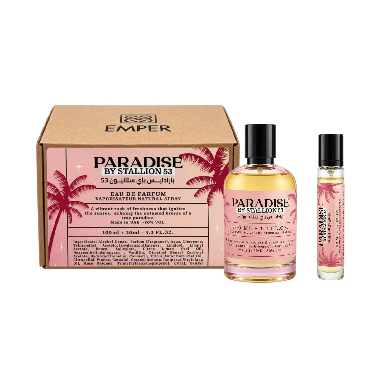 SET EMPER PARADISE BY STALLION 53 EDP 100ML EDP 20ML
