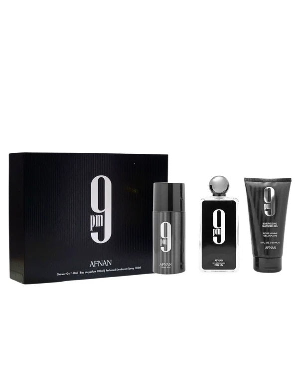 SET AFNAN 9PM EDP 100ML, SHOWER GEL 150ML, BODY SPRAY 150ML