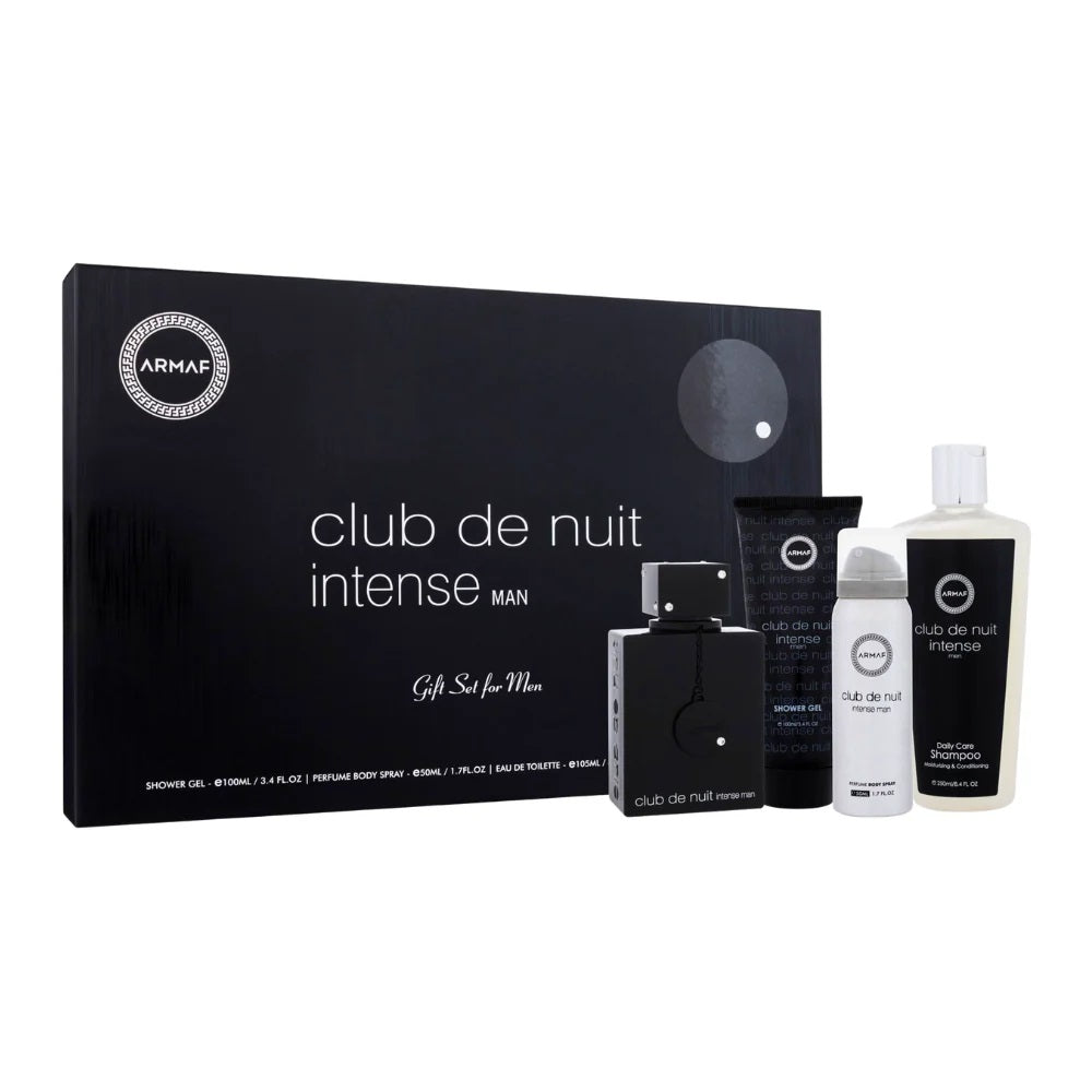 SET ARMAF CLUB DE NUIT INTENSE MAN EDT 105ML, SHOWER GEL 100ML, BODY SPRAY 50ML, SHAMPOO 250ML (H)