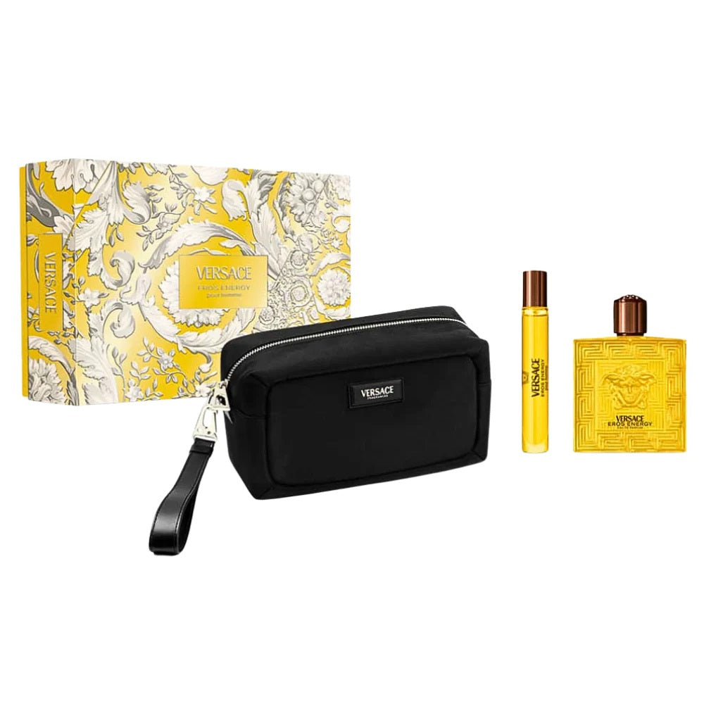 SET  EROS ENERGY POUR HOMME EDP 100ML, EDP 10ML, BOLSO DE VIAJE